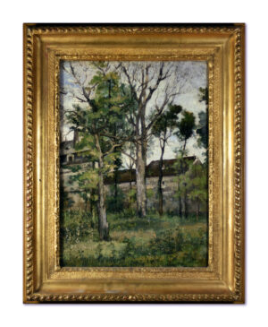 Houses in the woods by Stanislas Lépine
