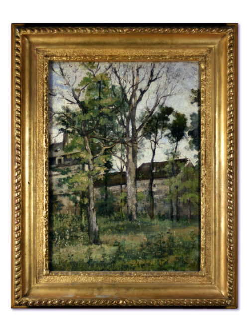 Houses in the woods by Stanislas Lépine